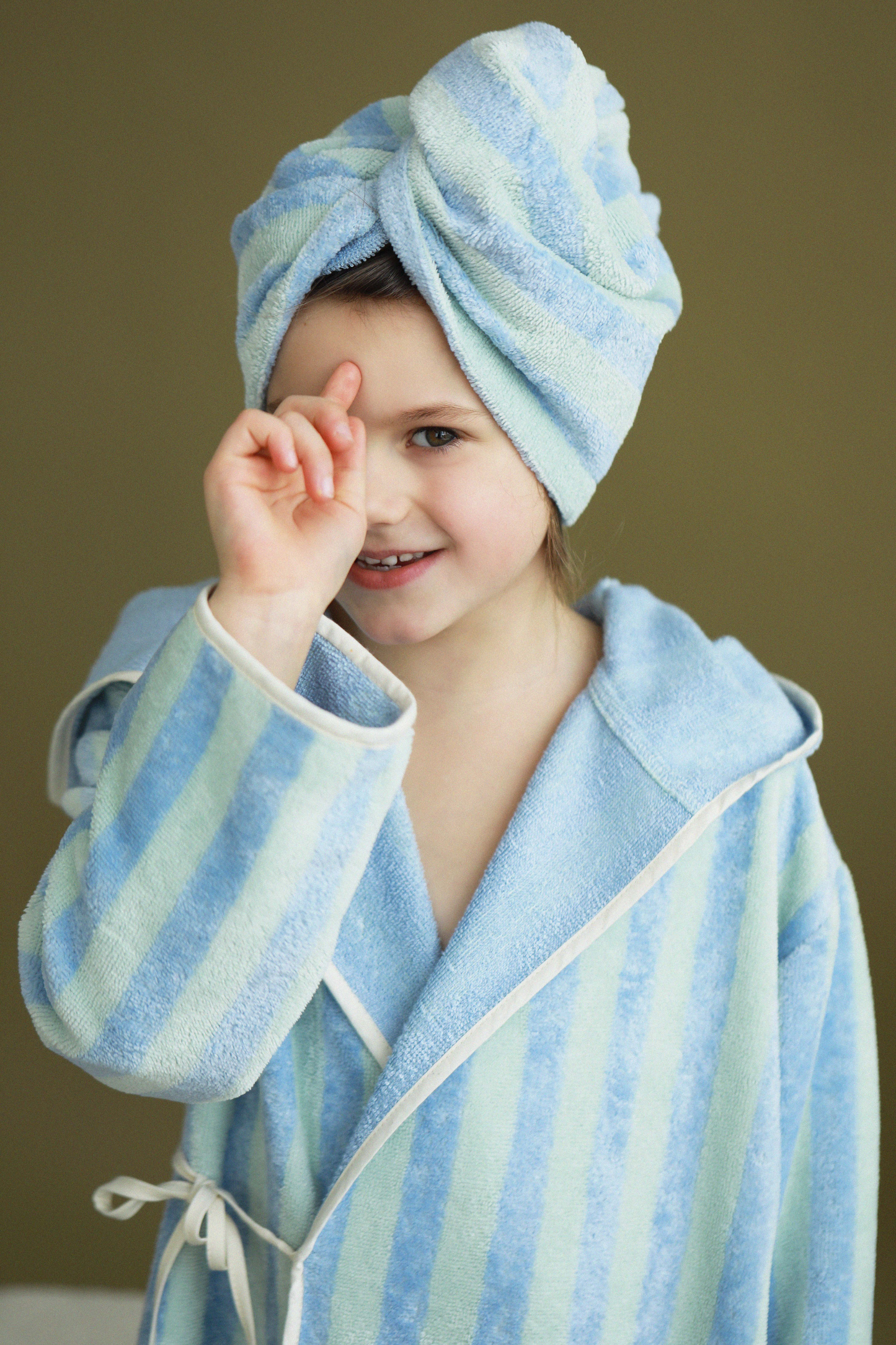 Children's bamboo-cotton hair towel