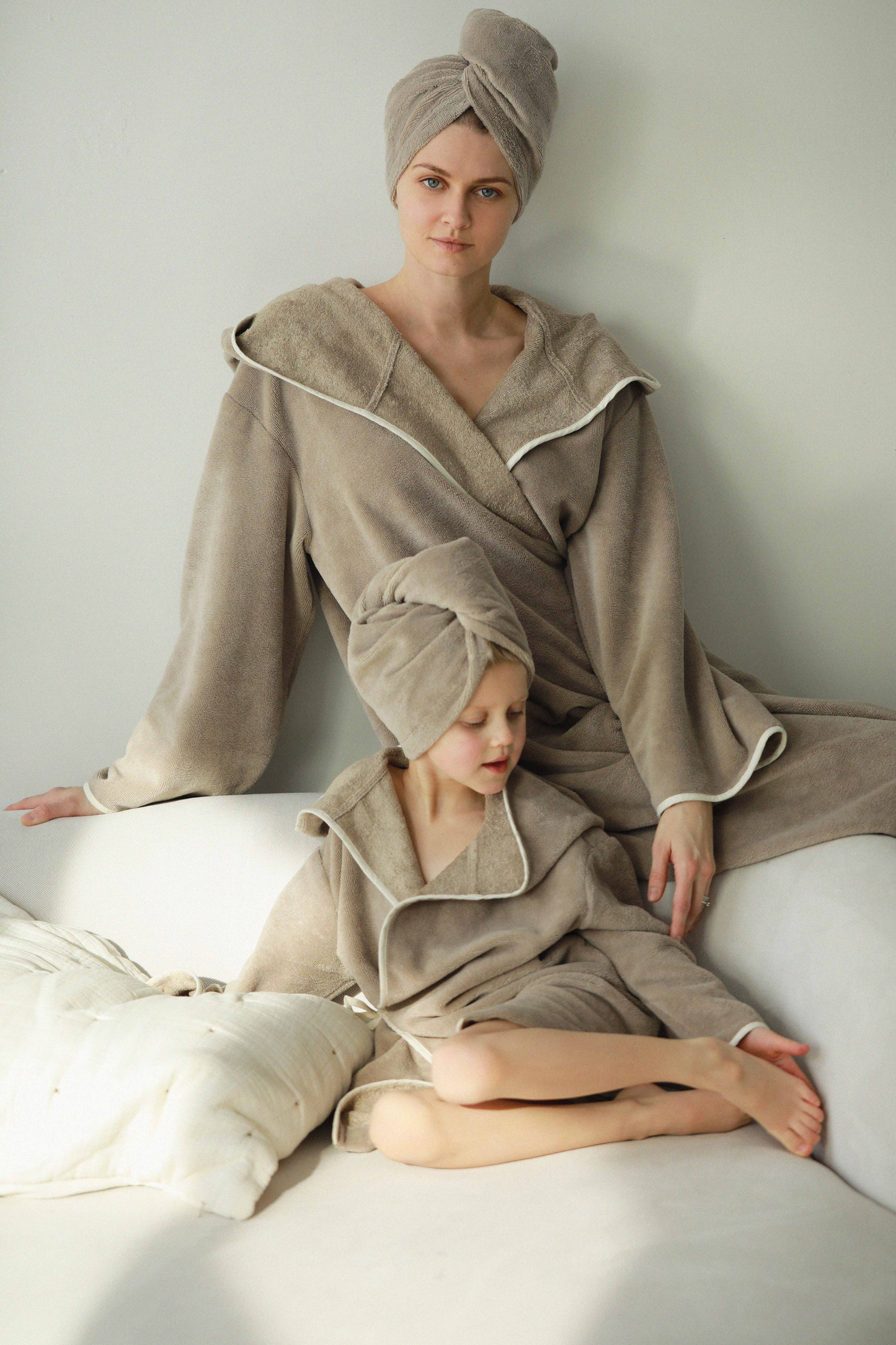 Women's bamboo-cotton hair towel