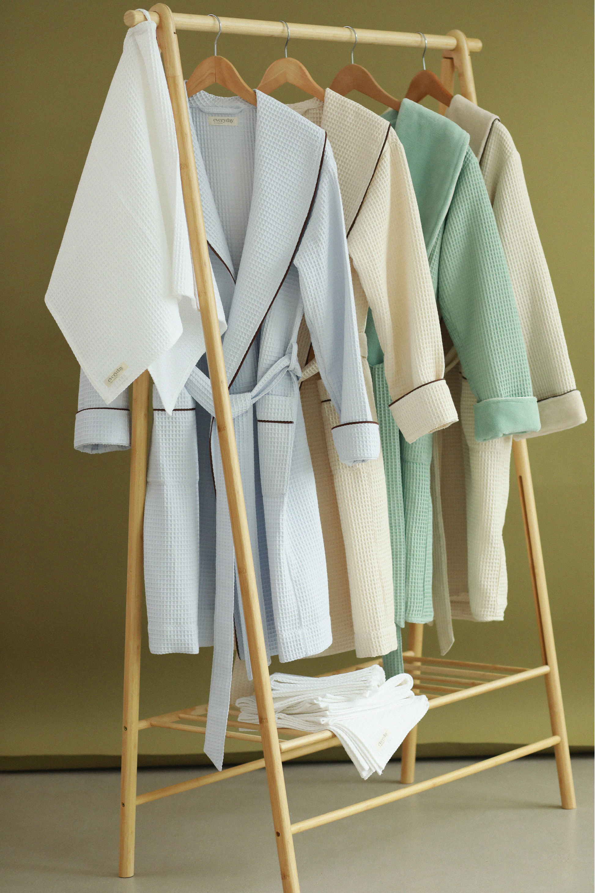 Everyday by Roberta waffle cotton hair towel and bathrobe for women