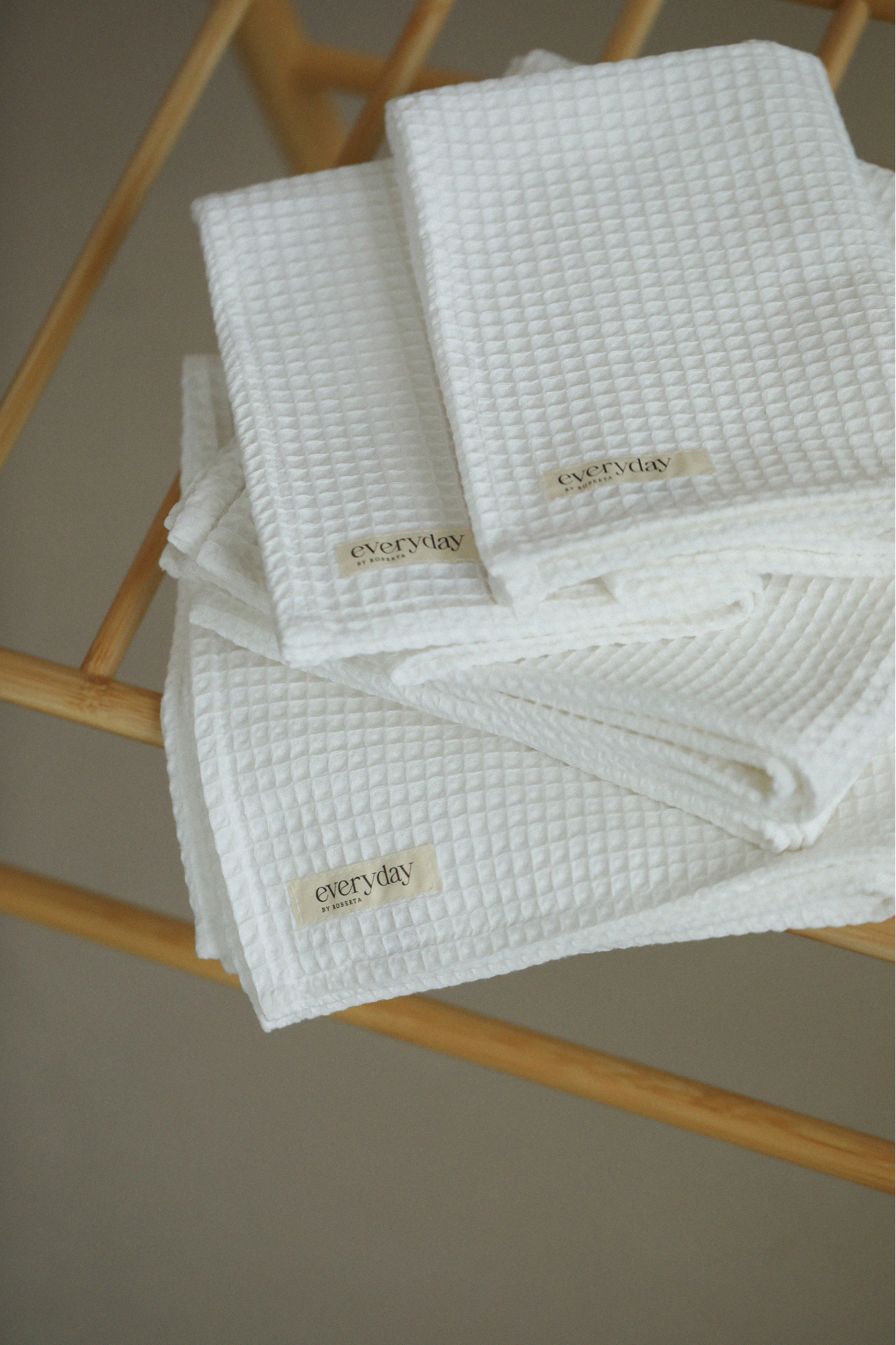 Everyday by Roberta waffle cotton hair towel in white colour