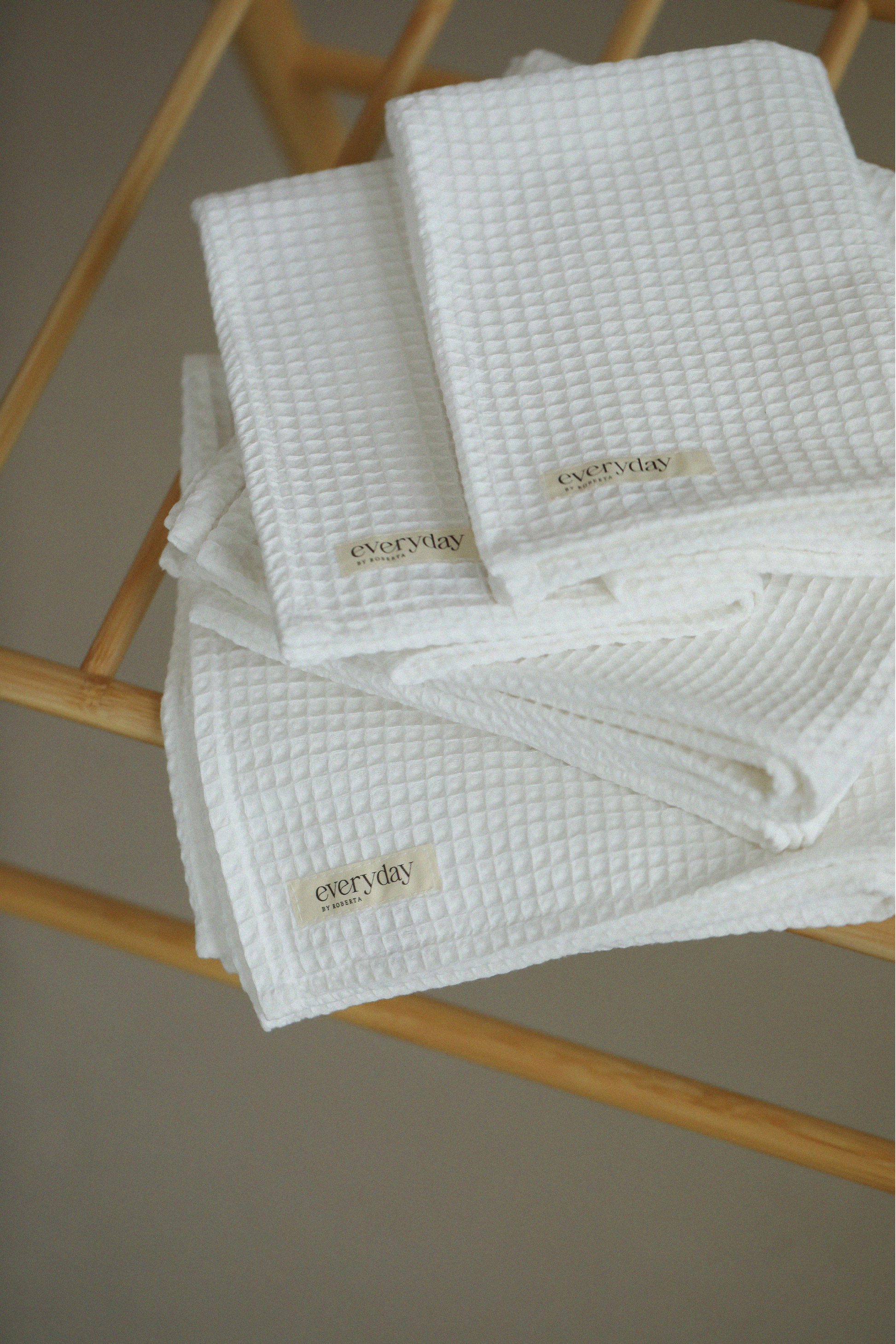 Everyday by Roberta waffle cotton hair towel in white colour