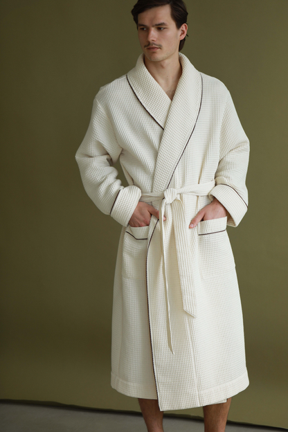 Men's waffle cotton robe