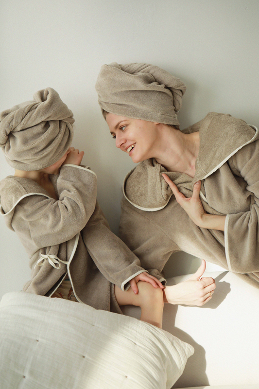 Women's bamboo-cotton hair towel