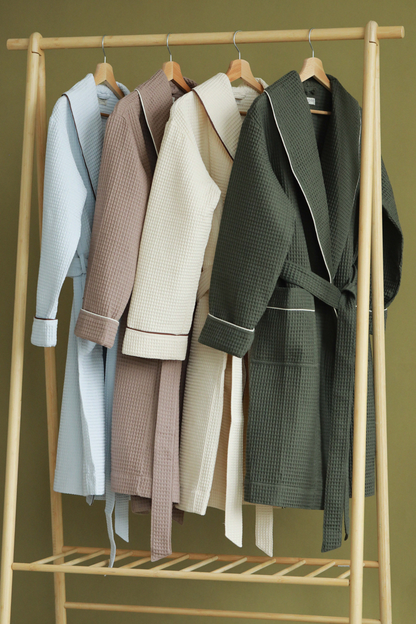 Women's waffle cotton robe