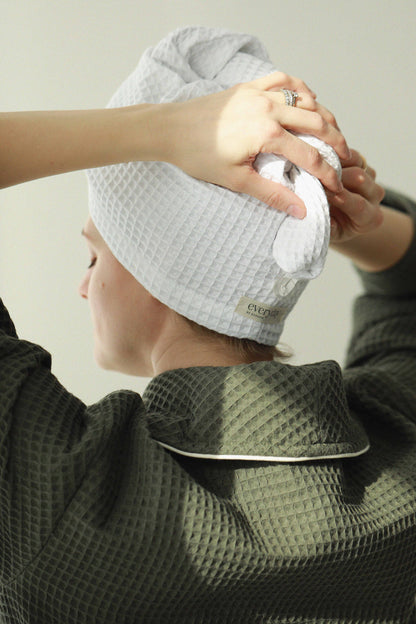 Waffle hair towel